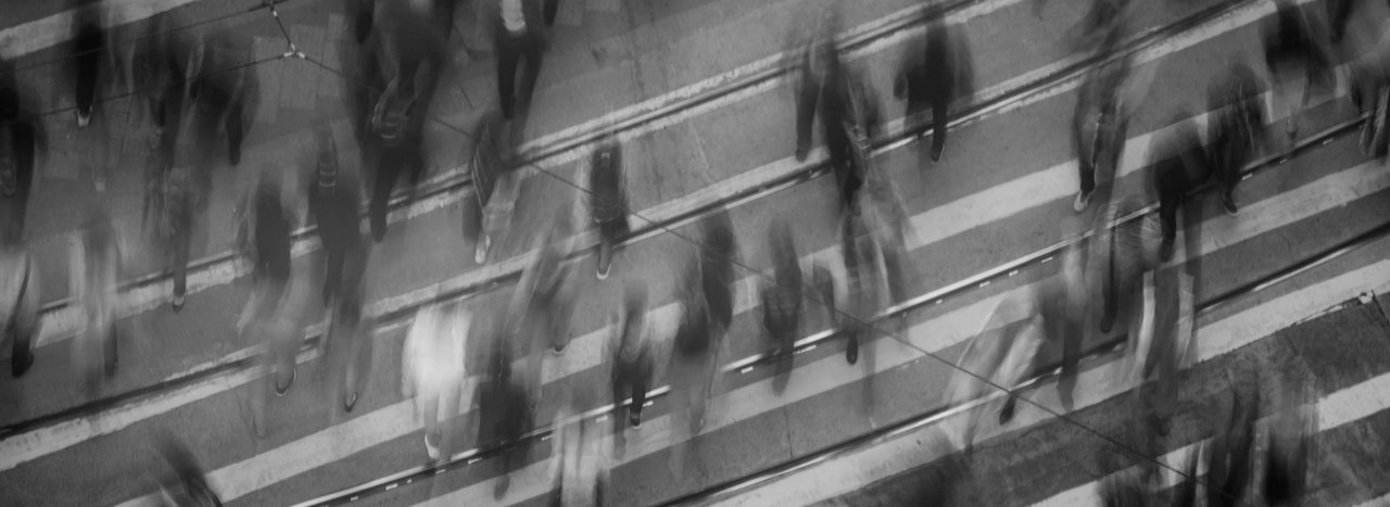 People walking representing migration.